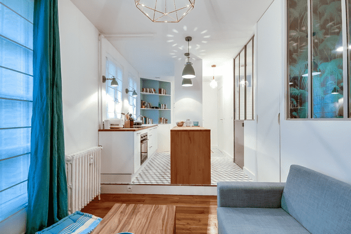 zonificación en el interior de un apartamento tipo estudio