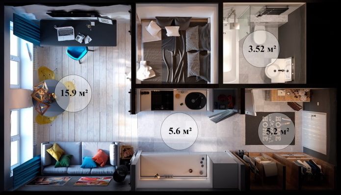 Diseño de estudios de 30 m²