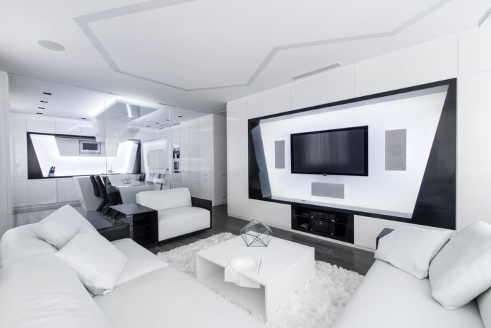 interior de un apartamento tipo estudio de alta tecnología