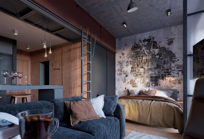 esquema de colores para interiores de apartamentos tipo estudio