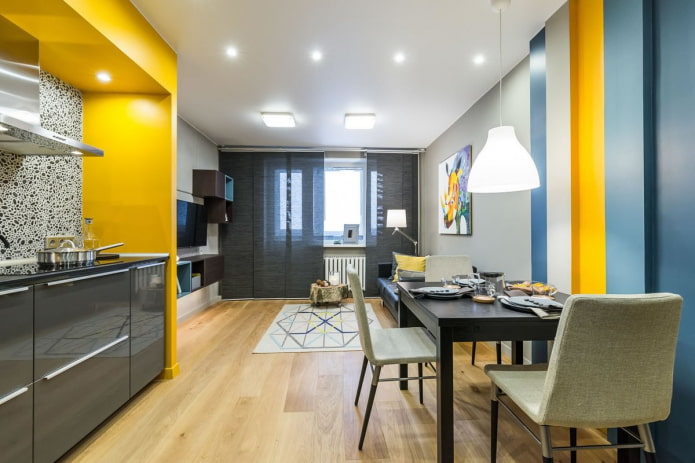 esquema de colores para interiores de apartamentos tipo estudio