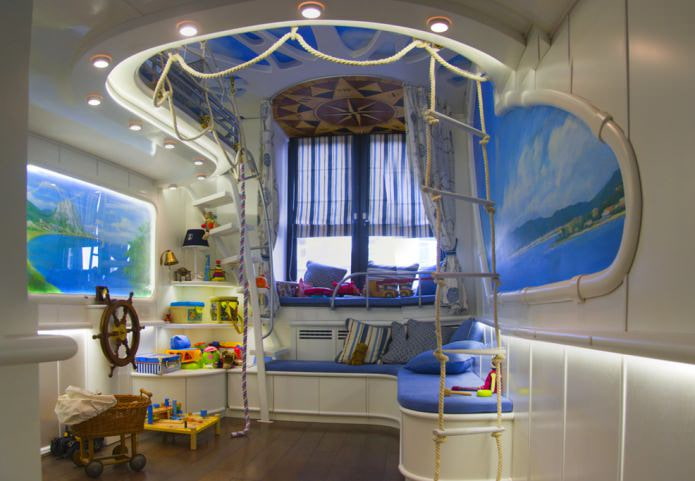 Habitación infantil de estilo marinero