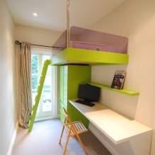 Interior de una habitación infantil pequeña: elección de color, estilo, decoración y muebles (70 fotos)-16