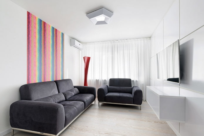 Salón pequeño estilo minimalista moderno