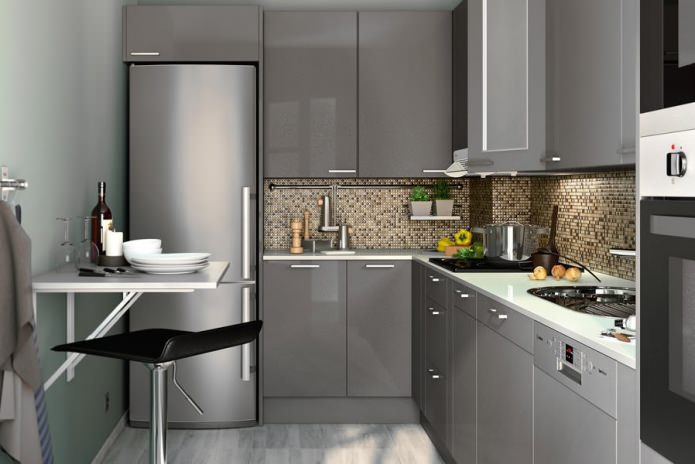 cocina pequeña con barra