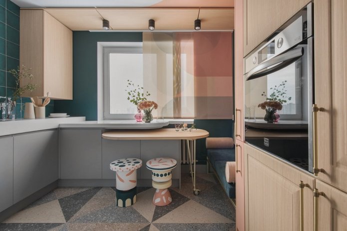 sofá en la cocina de 5 m²