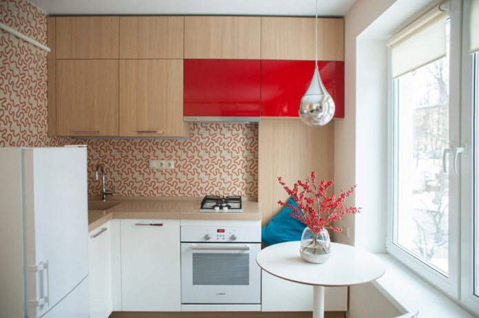 área de cocina de 6 metros cuadrados en estilo minimalista