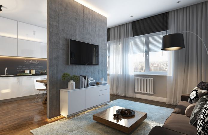 Diseño moderno de un pequeño apartamento de 30 m².
