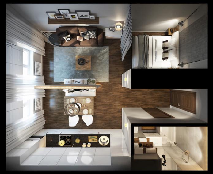 Diseño de estudios de 30 m²