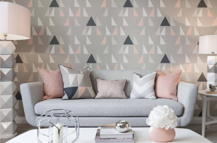 papel tapiz con triángulos en el interior