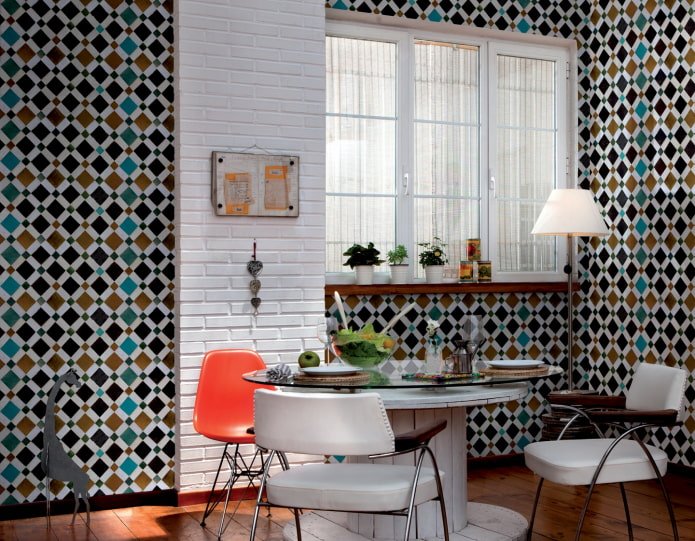papel pintado con un pequeño diamante en el interior