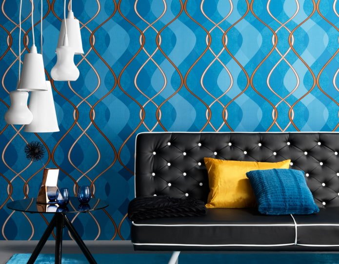Papel pintado con estampado de ondas