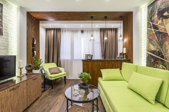 nicho en un apartamento de una habitación con balcón