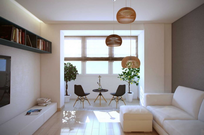 nicho en un apartamento de una habitación con balcón