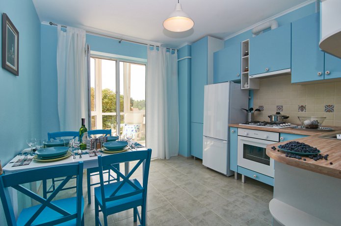 Diseño de cocina en azul
