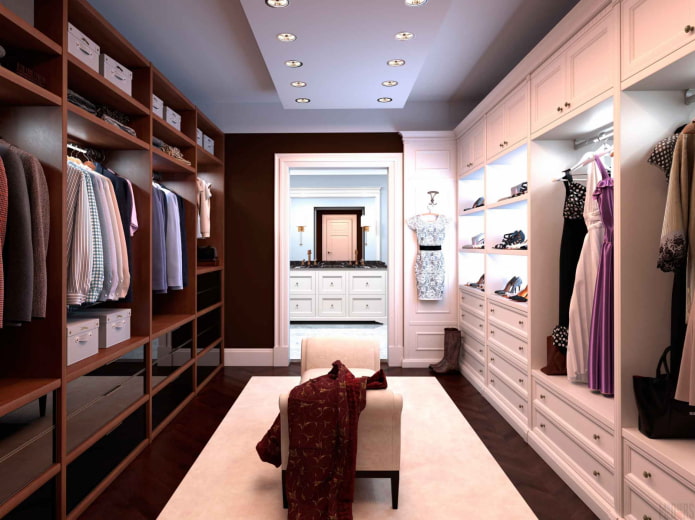 diseño del techo en el vestidor