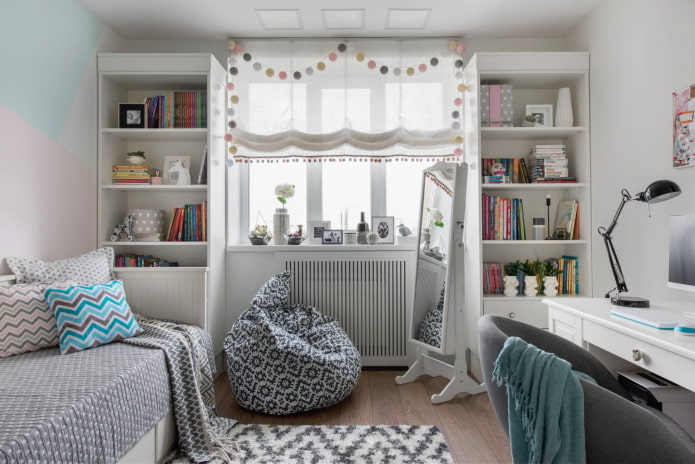 cortinas con flecos en forma de pompones