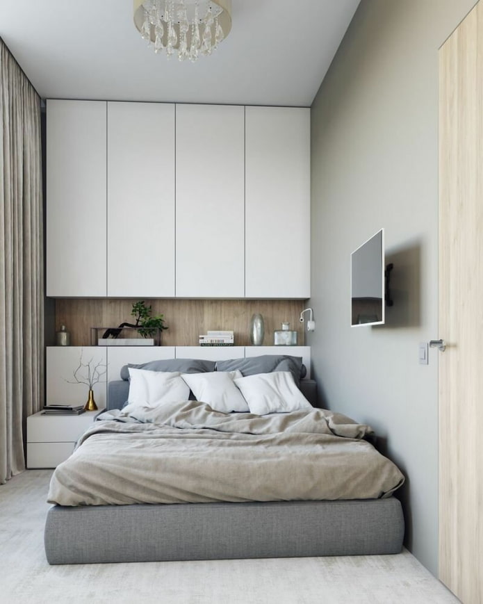 dormitorio en tonos gris claro