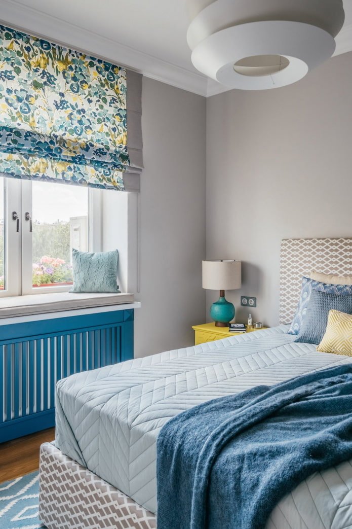 Dormitorio con acentos azules