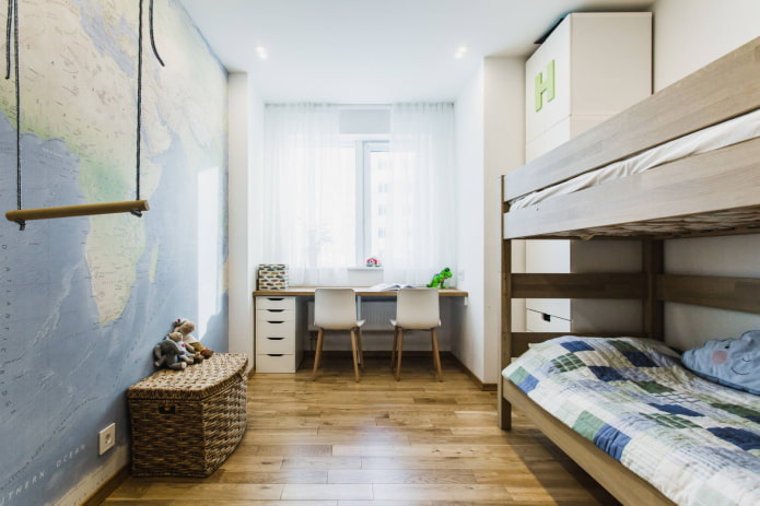 Litera en el dormitorio de un escolar
