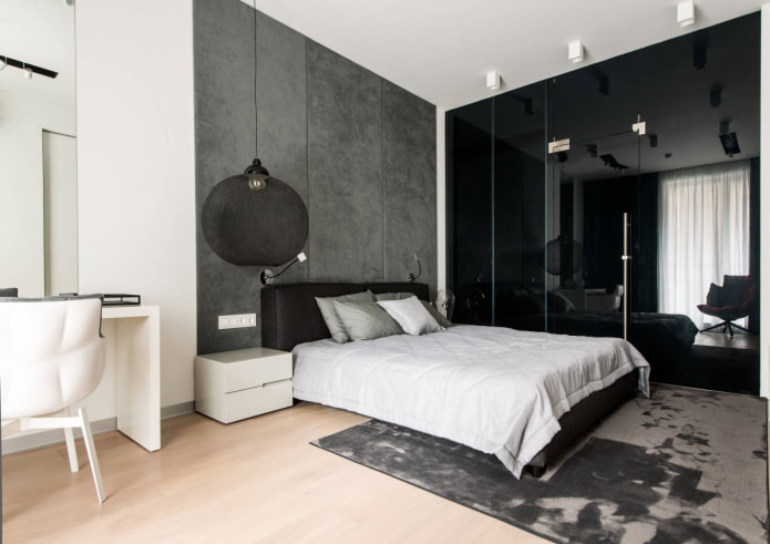 Dormitorio en blanco y negro