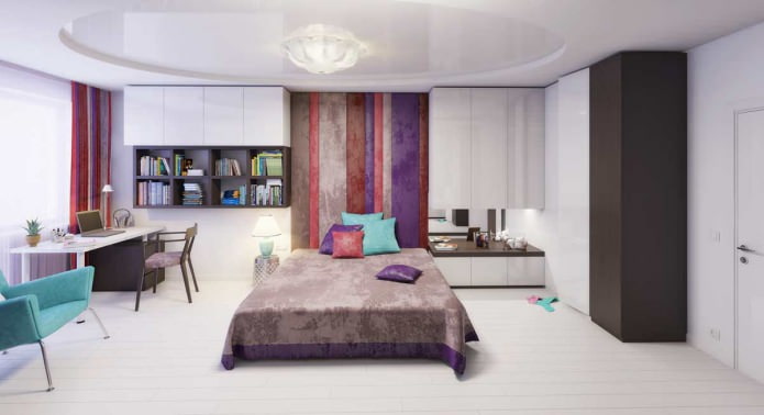Diseño de dormitorio para niña en estilo moderno