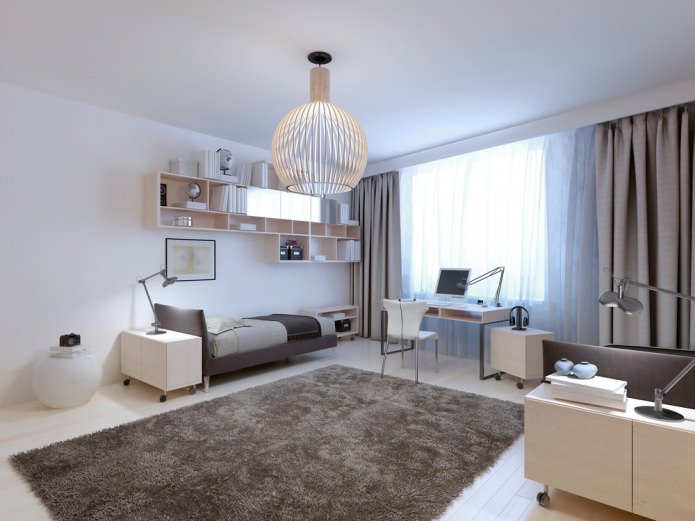 Diseño de dormitorio para niña en estilo moderno
