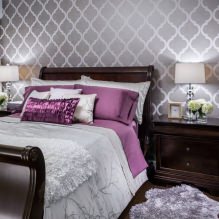 Diseño de dormitorio con papel pintado gris: 70 mejores fotos del interior-15