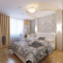 Diseño de dormitorio con papel pintado gris: 70 mejores fotos del interior-12