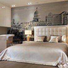 Diseño de dormitorio con papel pintado gris: 70 mejores fotos del interior-16