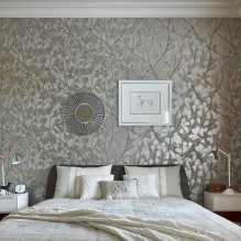 Diseño de dormitorio con papel pintado gris: 70 mejores fotos del interior-11