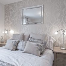 Diseño de dormitorio con papel pintado gris: 70 mejores fotos del interior-6