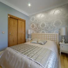 Diseño de dormitorio con papel pintado gris: 70 mejores fotos del interior-10
