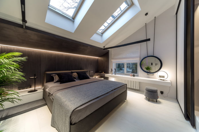 dormitorio con zona de estudio