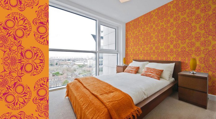 papel tapiz naranja en un estilo moderno