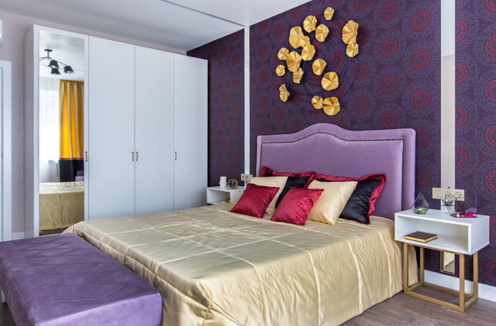 dormitorio en tonos morados