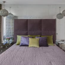 Diseño de pared de dormitorio: selección de colores, opciones de acabado, 130 fotos en el interior-18