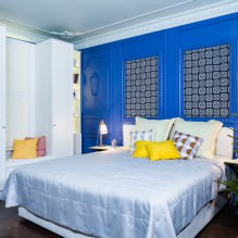 Diseño de pared de dormitorio: selección de colores, opciones de acabado, 130 fotos en el interior-20