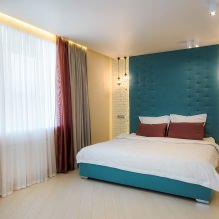 Diseño de pared de dormitorio: selección de colores, opciones de acabado, 130 fotos en el interior-19