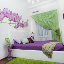 Diseño de pared de dormitorio: selección de colores, acabado Opciones, 130 fotos en el interior-17