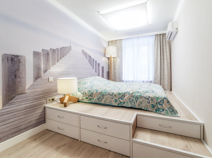 Papel pintado 3D en el dormitorio