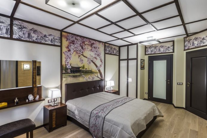 Pintura mural en el dormitorio (sakura)