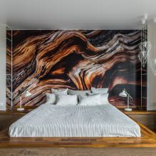 Diseño de la pared del dormitorio: selección de colores, opciones de acabado, 130 fotos en el interior-5