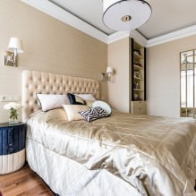 Diseño de pared de dormitorio: selección de colores, opciones de acabado, 130 fotos en el interior-14