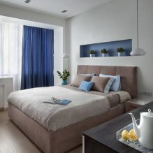 Diseño de la pared del dormitorio: selección de colores, opciones de acabado, 130 fotos en el interior-3