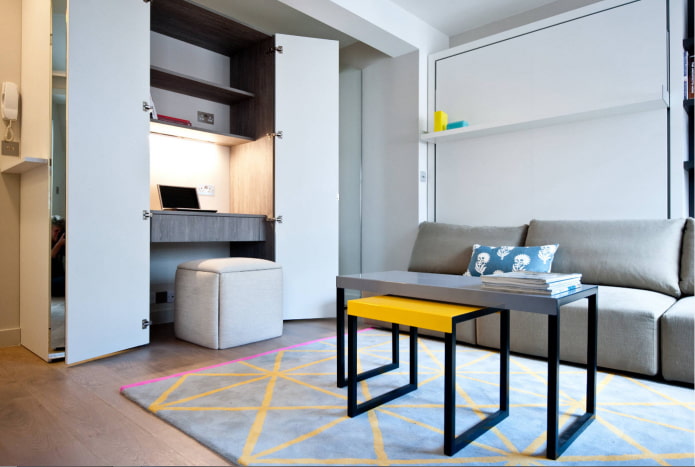 Muebles transformables en el estudio