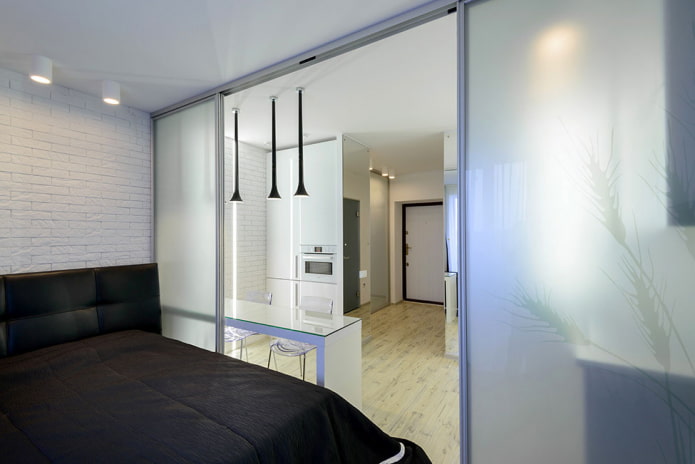Zona de dormitorio en el interior de un estudio