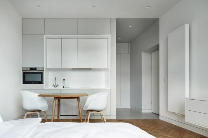 Área de cocina en el interior de un estudio