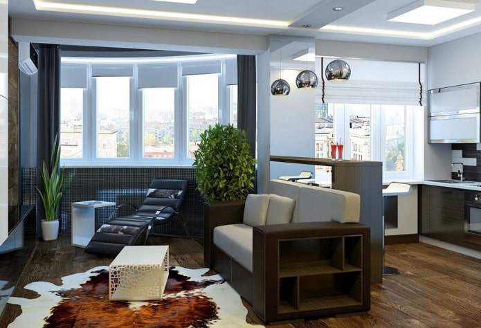 interior de un estudio con dos ventanas