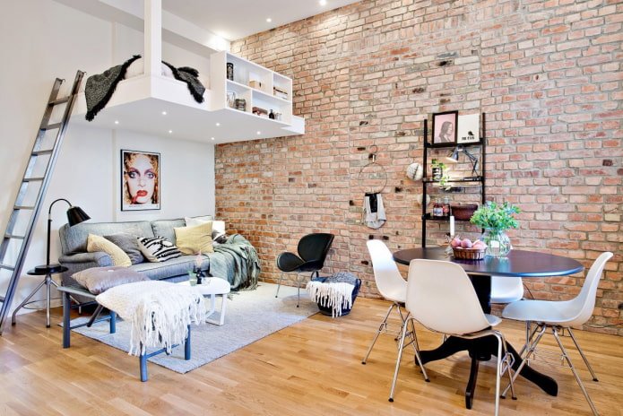 Interior de un estudio tipo loft